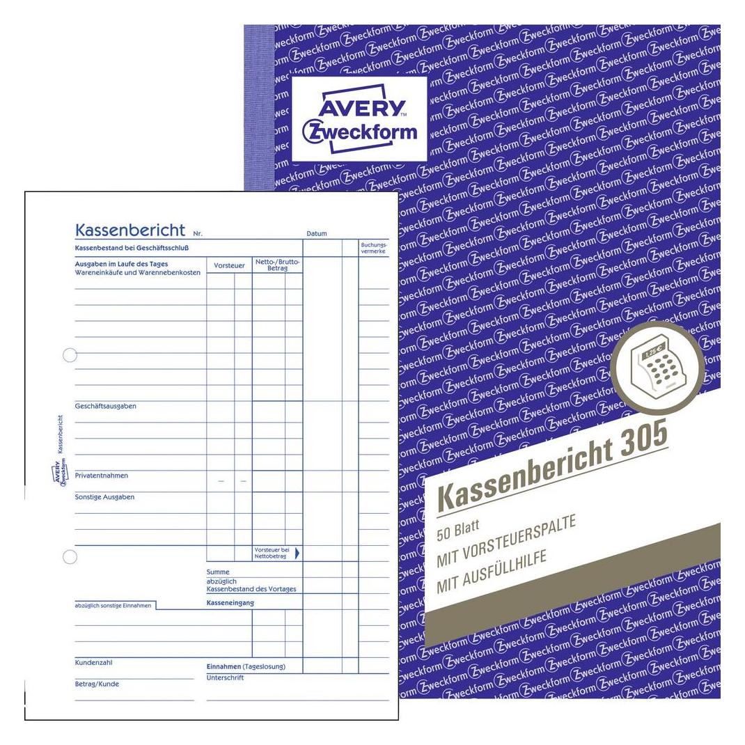 Avery Kassenbericht, A5 (305-5)