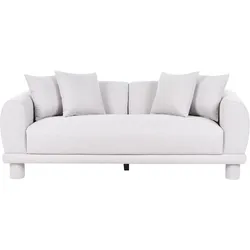 3-SITZER-SOFA Stoff Hellgrau Pori