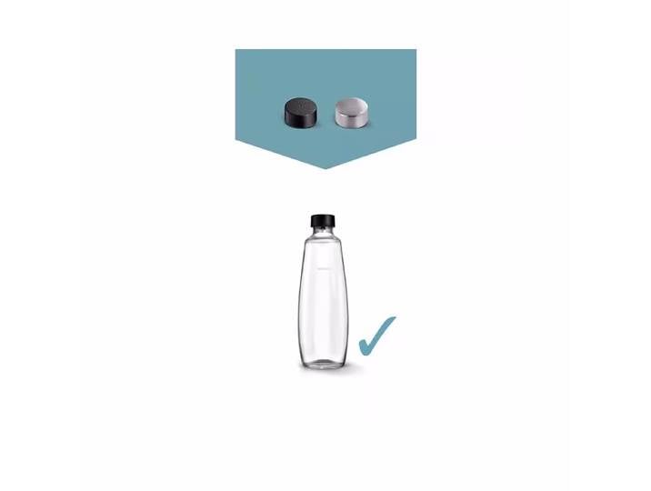 Sodastream Ersatzdeckel Glaskaraffe DUO 2 Stück Zubehör – Wassersprudler Zubehör – schwarz