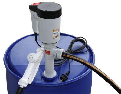 Elektropumpe CEMO, für Fass, 1000 mm Tauchtiefe, Motor 230V, 450 W, 2m PVC-Schlauch, Zapfpistole