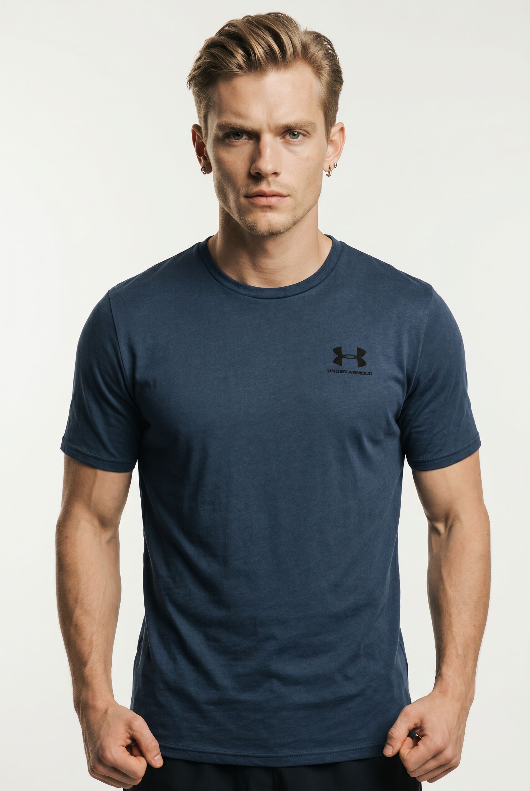 Under Armour "UA M SPORTSTYLE LC SS" kurzärmliges Design, mit Rundhalsausschnitt, gerader Abschluss marine XL