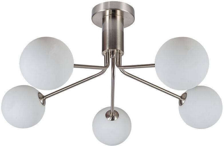 Corrigan Studio Aure Glass Semi Flush Mount Satin Chrome