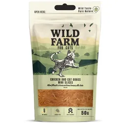 WILD FARM Hähnchenfilets mit Gras für Katzen 50g Leckerbissen für Katzen