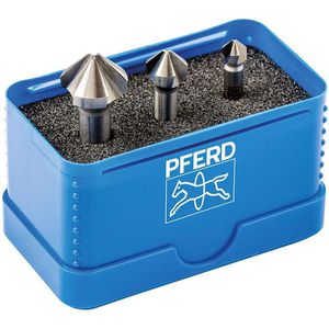 PFERD-TOOLS Kegelsenker 25202155, HSSE, 3-teiliges Set, 6,3 - 16,5mm Ø, Zylinderschaft, 90 Grad
