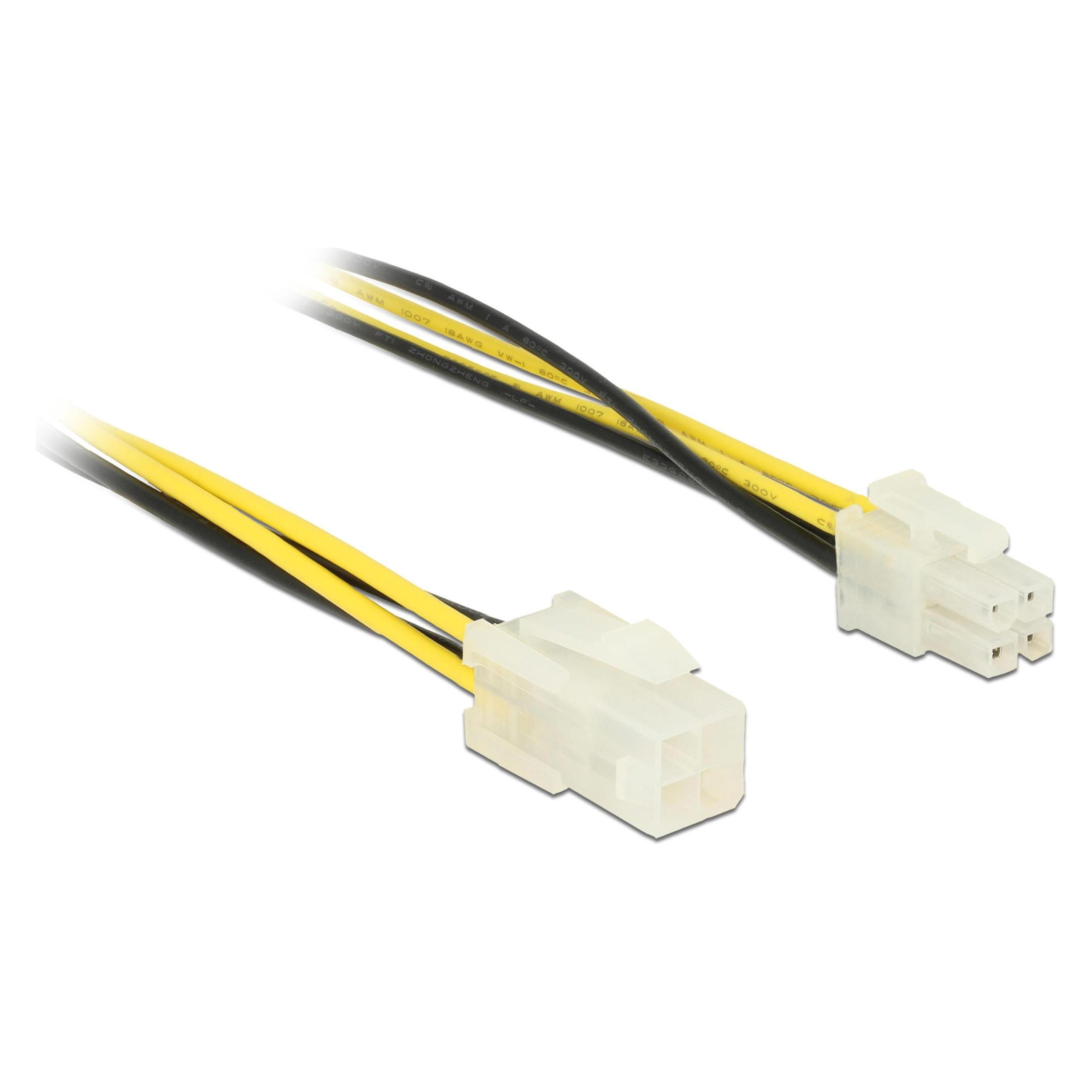 Delock P4 4Pin Stecker auf 4Pin Buchse Kabel, 30cm (30 cm, 4 pin PWM) (84954)