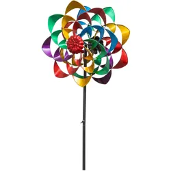 Invento, Aussendekoration, Wetterfahne Metal Fleur Double Arc En Ciel