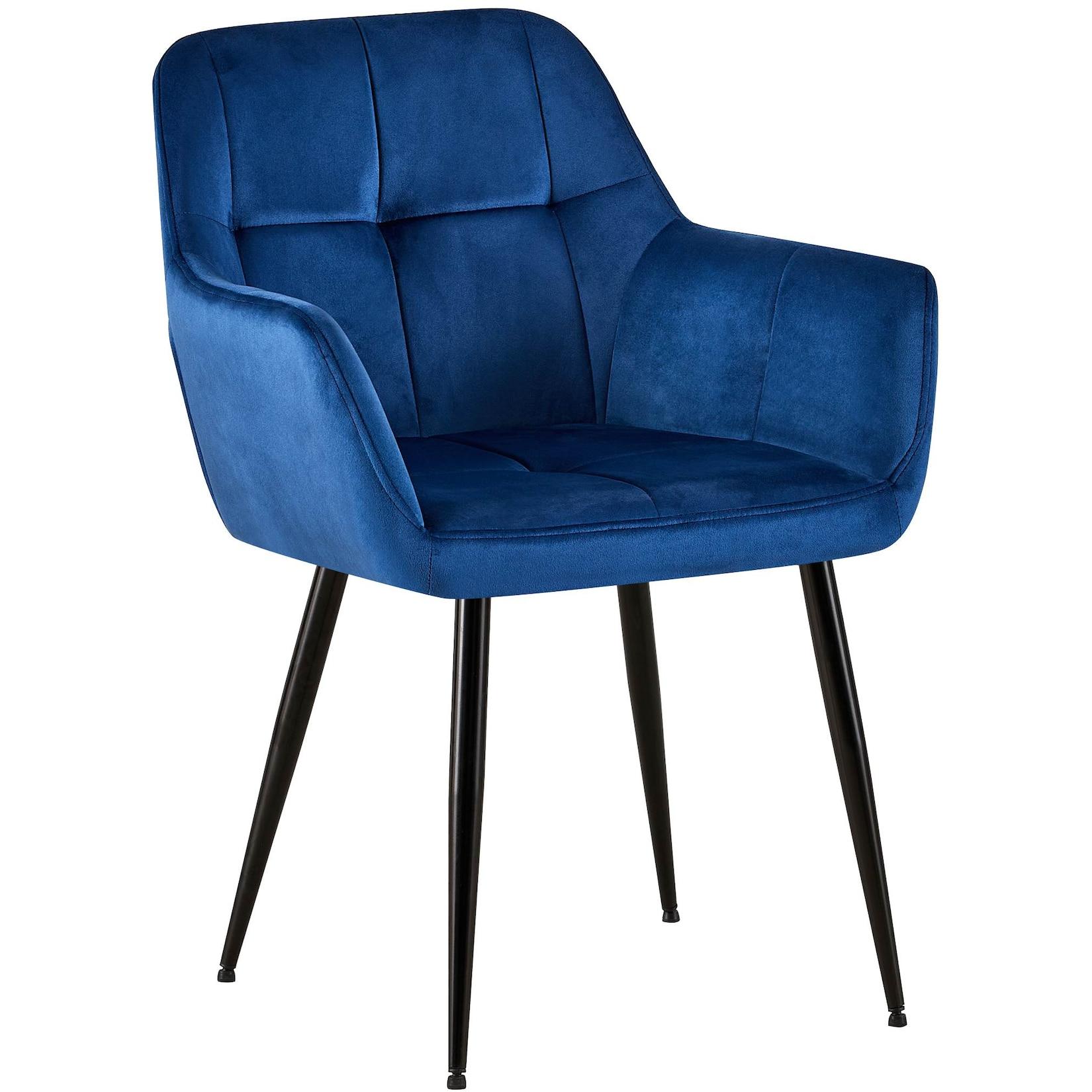 CLP Besucherstuhl Emia Samt - Farbe: blau, Material: Samt