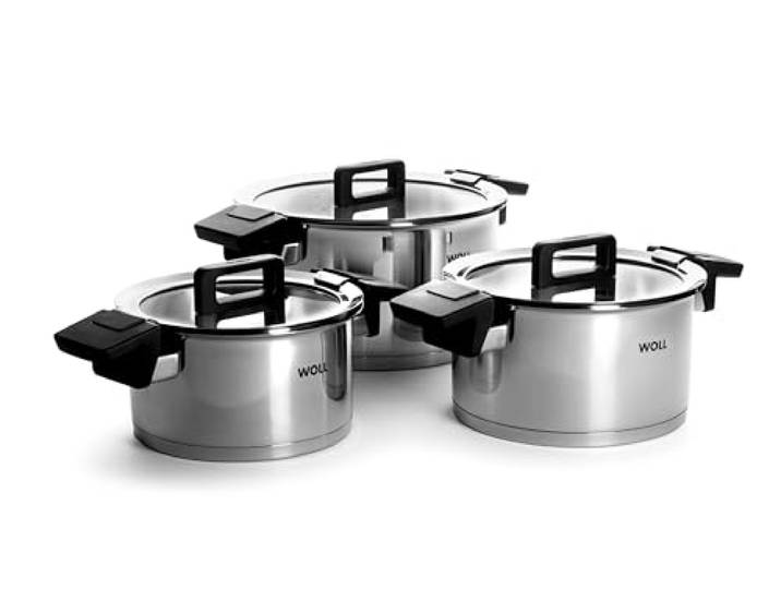 Woll Concept 6tlg., Topf-Set, Induktiv - Geeignet für alle Herdarten, Edelstahl, backofenfest bis zu 200°, silber
