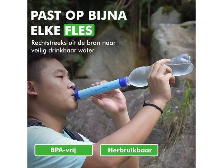 Travelhawk Waterfilter 1500L - Opzet waterfilter - Verwijdert bacteriën en protozoa