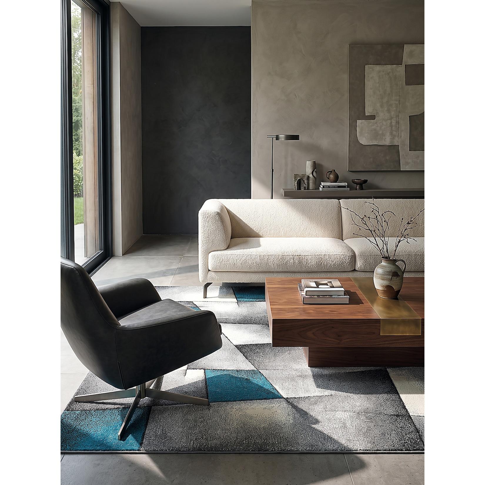 Läufer Kurzflor Türkis 80x150 cm - BIENO Kadima Design