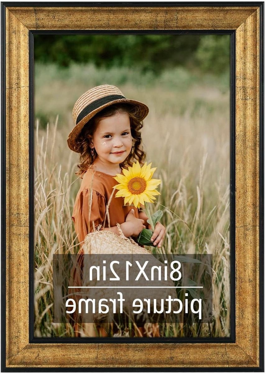 Fotolijst Wanddisplay Posterframe met Echt Glas - 8x12 Inch - Antiek Goud