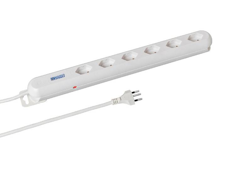 Steffen Steckdosenleiste Linea Plus Weiss 6 × T13 3 m