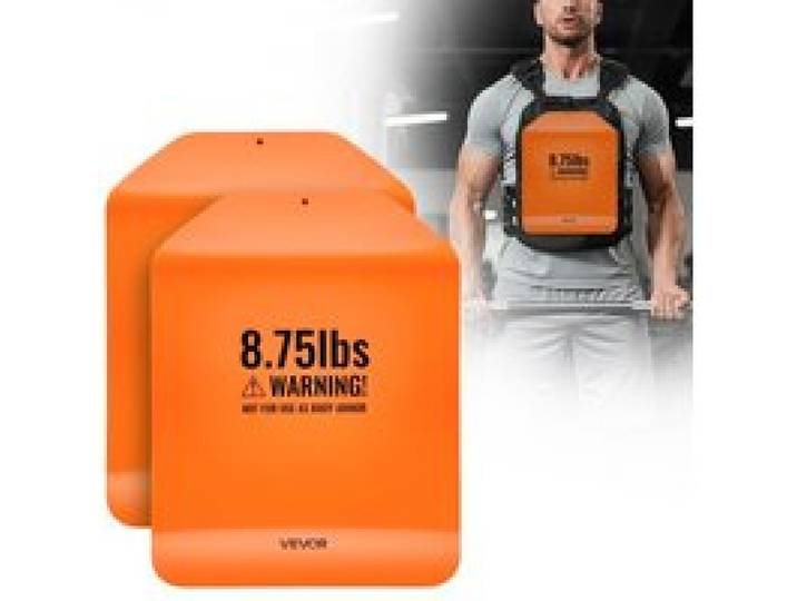 VEVOR Gewichtsschijven voor Gewichtvesten 8 kg Set (2 x 4 kg), Gebogen Gewichtsschijven voor Gewichtvesten voor WODs & Functionele Training, Ergonomisch Extra Gewicht voor Krachttraining, Hardlopen en Fitness