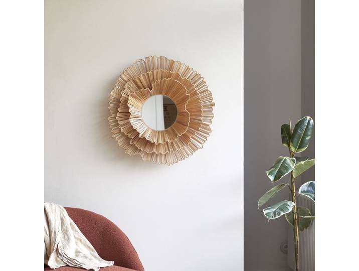 Spiegel mit Rahmen aus Naturfasern 70 cm - Natur - Vegetable fibre