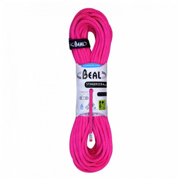 Beal - Stinger III Golden Dry 9.4 mm - Einfachseil Länge 50 m rosa