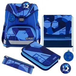 Herlitz Schulranzen-Set »UltraLight Blue Goal« Fußball Polyester blau blau, 28x36x21 cm