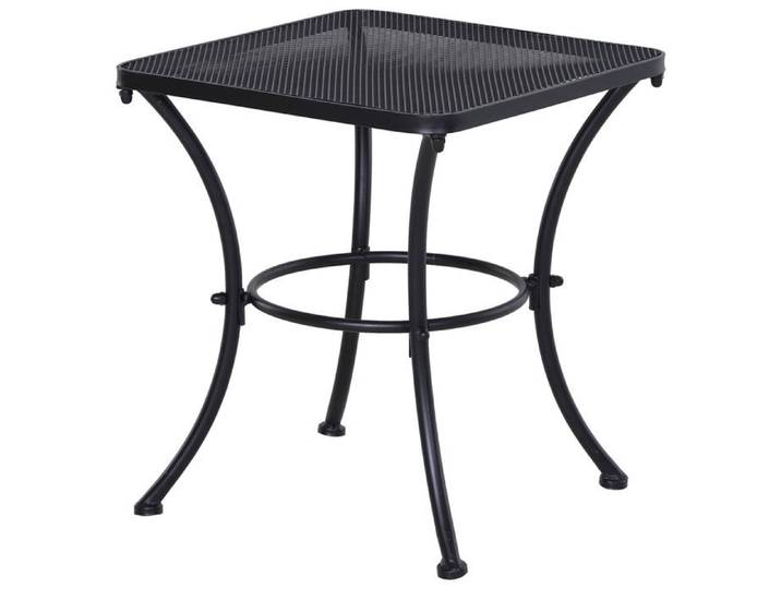 Table d'appoint de jardin noire 45x45x50cm en métal pour terrasse et jardin