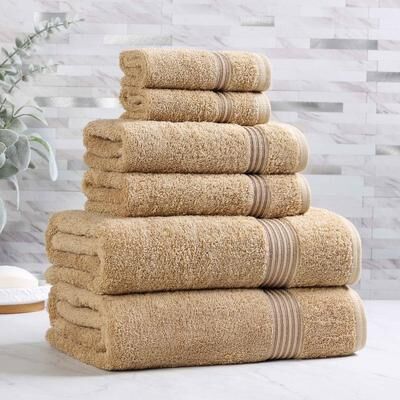 Superior 100% Egyptian Cotton 6-Piece Towel Set Luxury, Soft & Absorbent