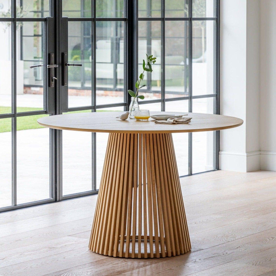 ClassicLiving Hopley Willow Round 120cm Dining Table Pale Oak