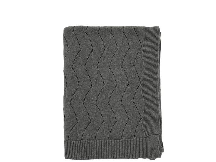 Plaid en coton 170 x 130cm gris