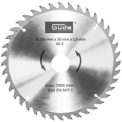 Holzsägeblatt HM 255x30x60Z für GTK 2000.1, GTK 2000, GFO 1801, TKGS 254.2
