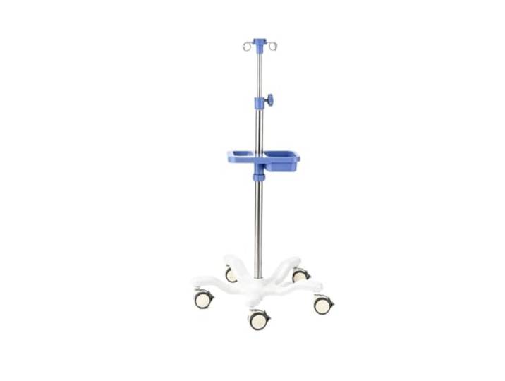 Tropffläche Medical IV Pole Tragbarer IV Ständer mit 4 Haken und Tablett Einfache Montage, höhenverstellbar, für Krankenhäuser