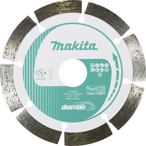 Makita D-80070 Diamanttrennscheibe Durchmesser 115mm Bohrungs-Ø 22.23mm Beton, Ziegel, Kalksandstein 1St.
