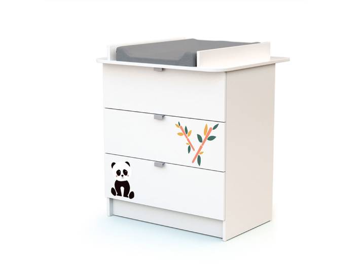 Commode 3 tiroirs avec plan à langer AT4 Webaby Panda