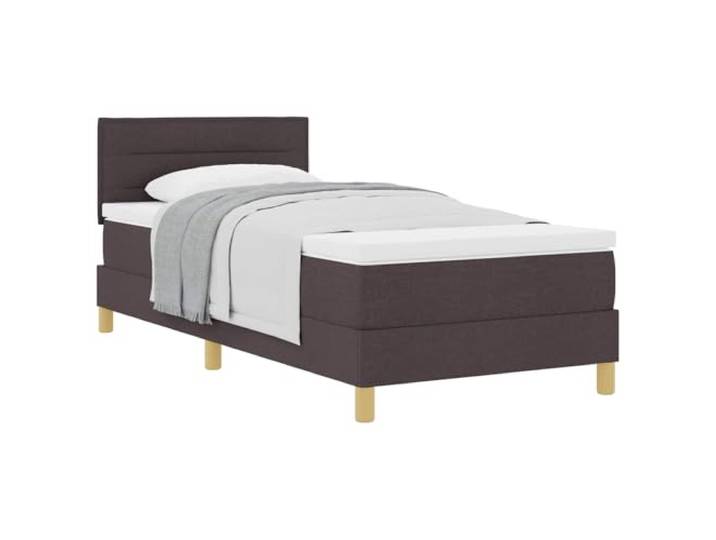 KKgypkn Boxspringbett Dunkelbraun 90 x 200 cm Stoff mit Kissen, Taschenfederkern-Matratze und verstellbarem Kopfteil