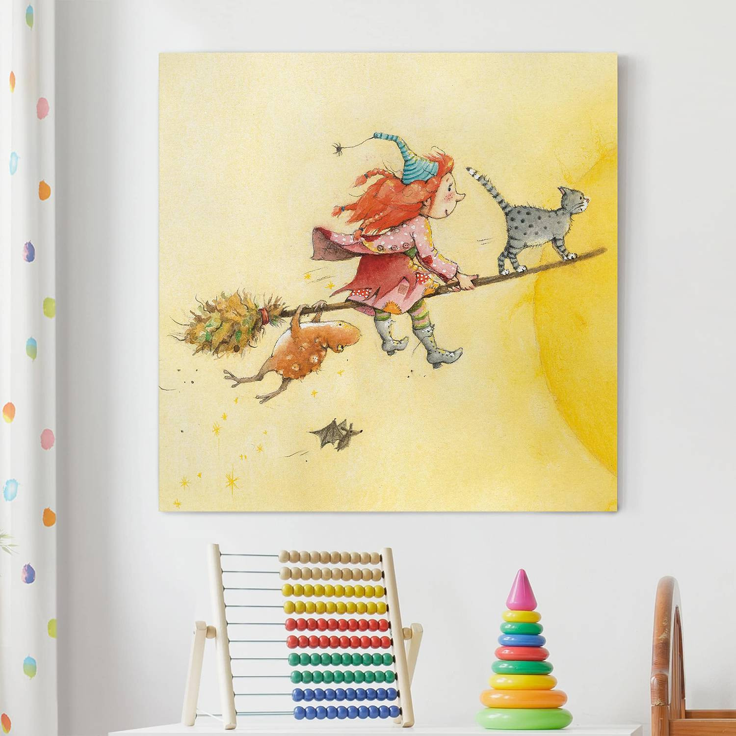 home24 Frida III Abstracte Canvas Wanddecoratie Multicolour 40 x 40 cm