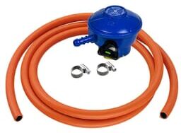 Calor 21mm Butane Clip-On Gas Regulator, 2m Hose & Clips Kit