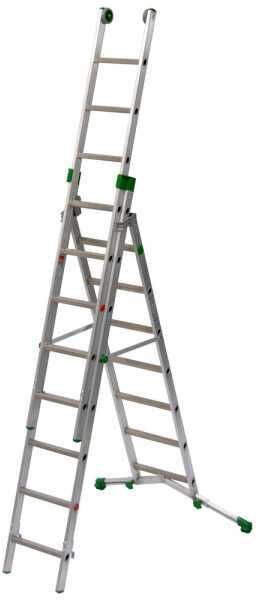 Facal Super Prima P260-3, 7+8+8 gradini, 5.40 m - Scala in alluminio trasformabile - Altezza stimata operativa 6.30 m
