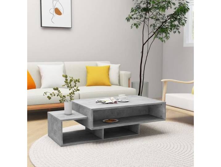 Promo Table de Salon LMT - Table basse Gris béton 105x55x32 cm Aggloméré 20 5Kg