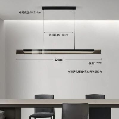 Inspire Select Modern Long Glass Pendant Chandelier Minimalist LED Hanging Light For Dining & Kitchen Island 47.24 In remote Dimming