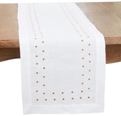 Saro Lifestyle "Classic Polka Dot Table Runner - 16""x72"""