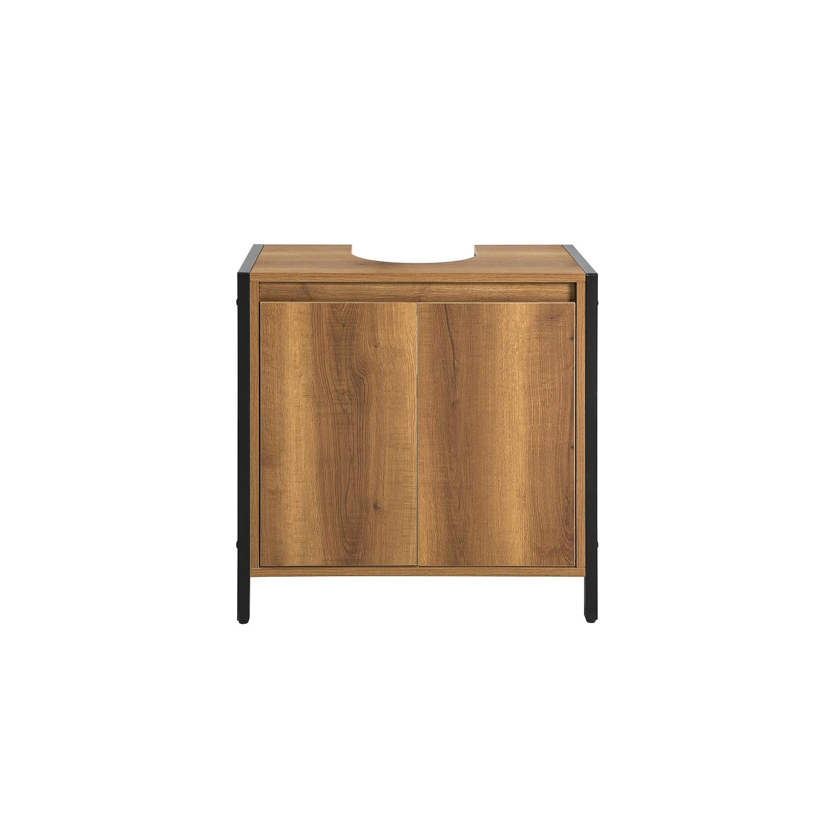 SoBuy Waschbeckenunterschrank mit 2 Türen Dunkelbraun 30x59,99x59,99cm Funktional