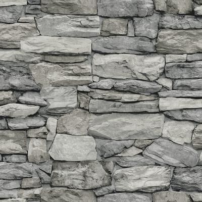 RoomMates Grey Stone Peel and Stick Wallpaper