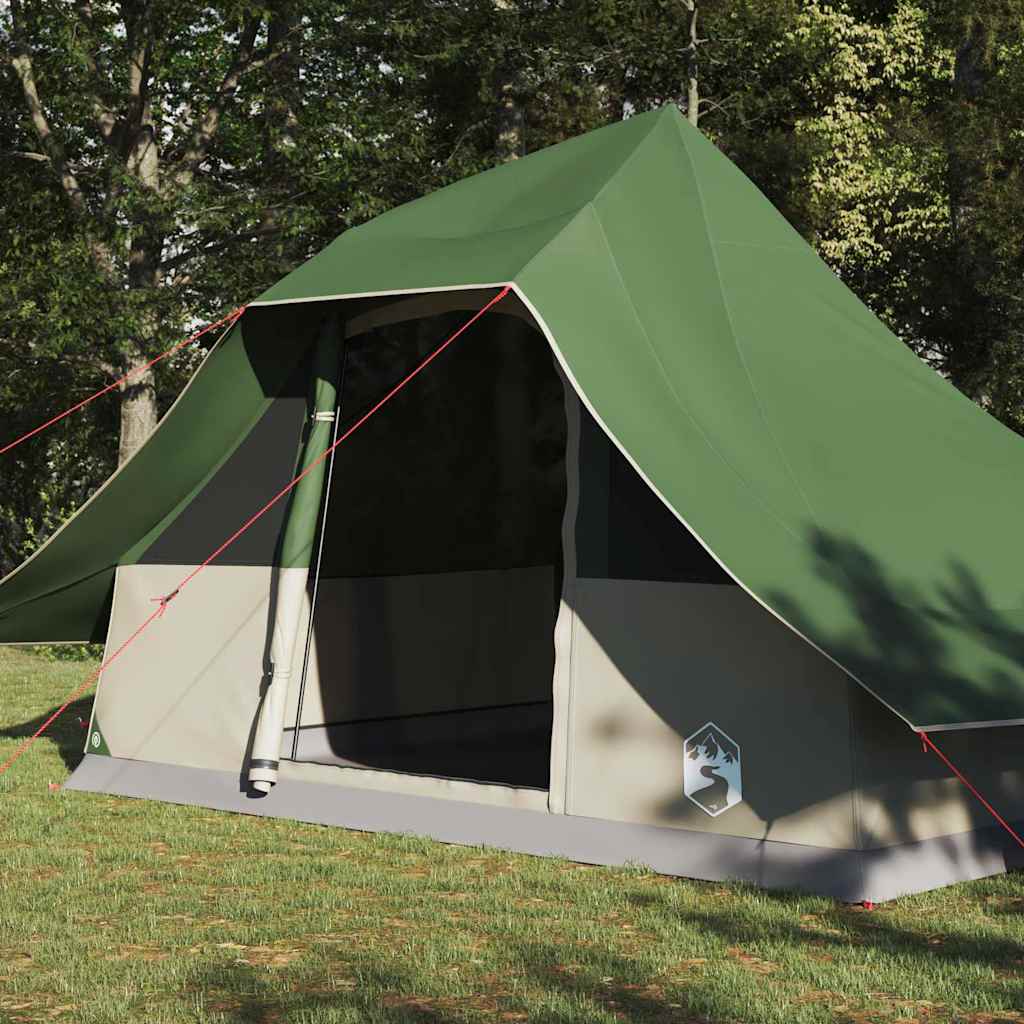 vidaXL Tente Tipi 10 personne Vert taffetas