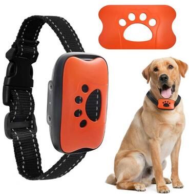 Market Central Dog Bark Control Collar USB Rechargeable Vibration Training Device orange