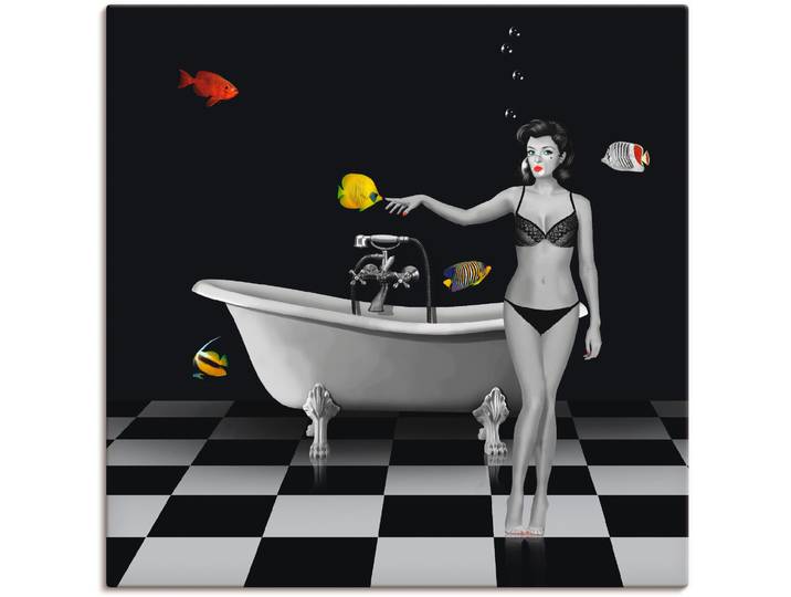 Wandbild ARTLAND Ein Badezimmer für Fische , schwarz (farbe bild(er): schwarz), B:50cm H:50cm, Bilder, Wandbild, als Alubild, Leinwandbild in verschied. Grössen