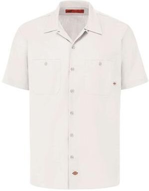 Dickies LS535 Men's Industrial Short Sleeve Work Shirt in White size Small S535