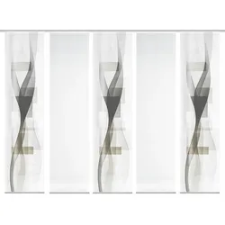 Schmidt Schiebevorhang Luma 5er Set Polyester Grau Stein