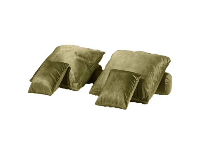 Trendstore Beth Kissenset 6-teilig - Microvelours olive Vintage,