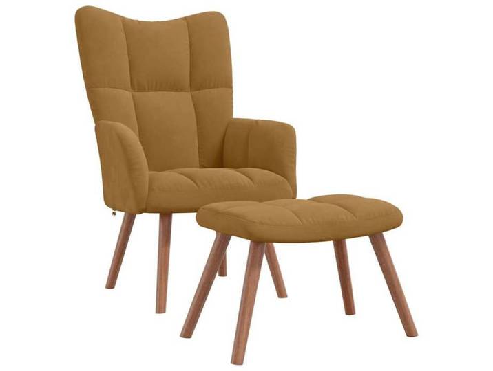 Remise Fauteuil de relaxation - Brun - Chaise de relaxation - avec repose-pied - Marron - Velours - 110 kg/siège_ast42l