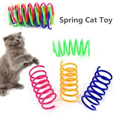 Uplift Essentials Colorful Jumping Spring Cat Toy 4 Piece Interactive Play Set Colorful Jumping Spring Cat Toy 4 Piece Interactive Play Set
