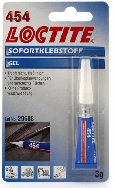 Loctite 454 Colle instantanée incolore 3 g tube VE 12 (195906)