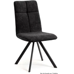 ESSZIMMERSTUHL (2er-Set) Davyd 47x92x60 Schwarz/Anthrazit
