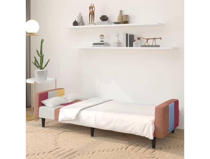 KTHLBRH Schlafsofa, 2-Sitzer, mehrfarbig, 220 cm Stoff 100 % Polyester, Holzstruktur, umwandelbar, Traglast 110 kg pro Sitzplatz