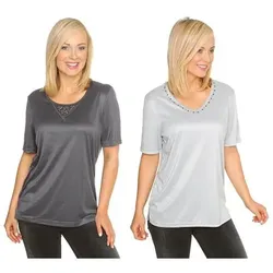 JERYMOOD HOMEWEAR 2 Shirts, 1/2-Arm Mikrofaser Nietendetails