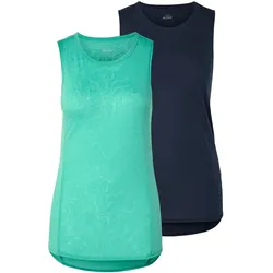 Tchibo - 2 Sport-Tops - Damen - Gr. S - türkis/print